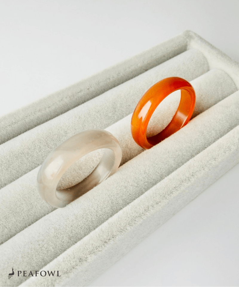 Smooth Color Stone Ring - peafowl