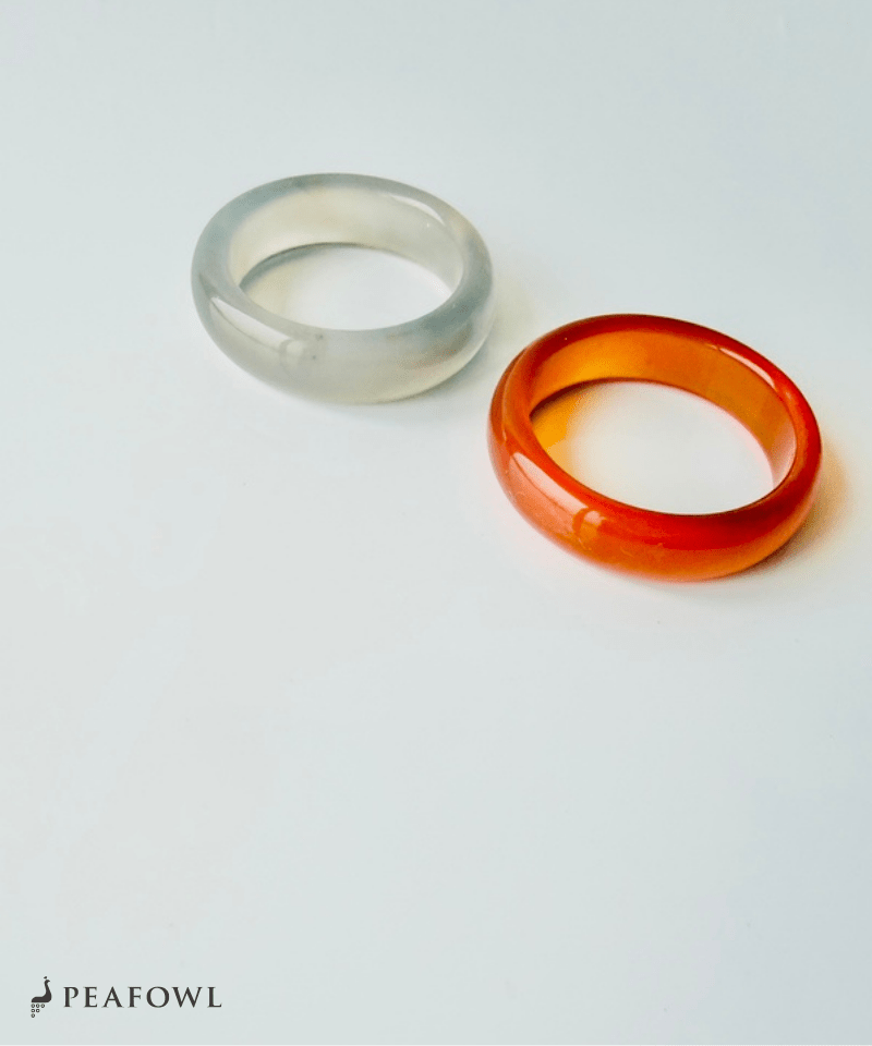 Smooth Color Stone Ring - peafowl