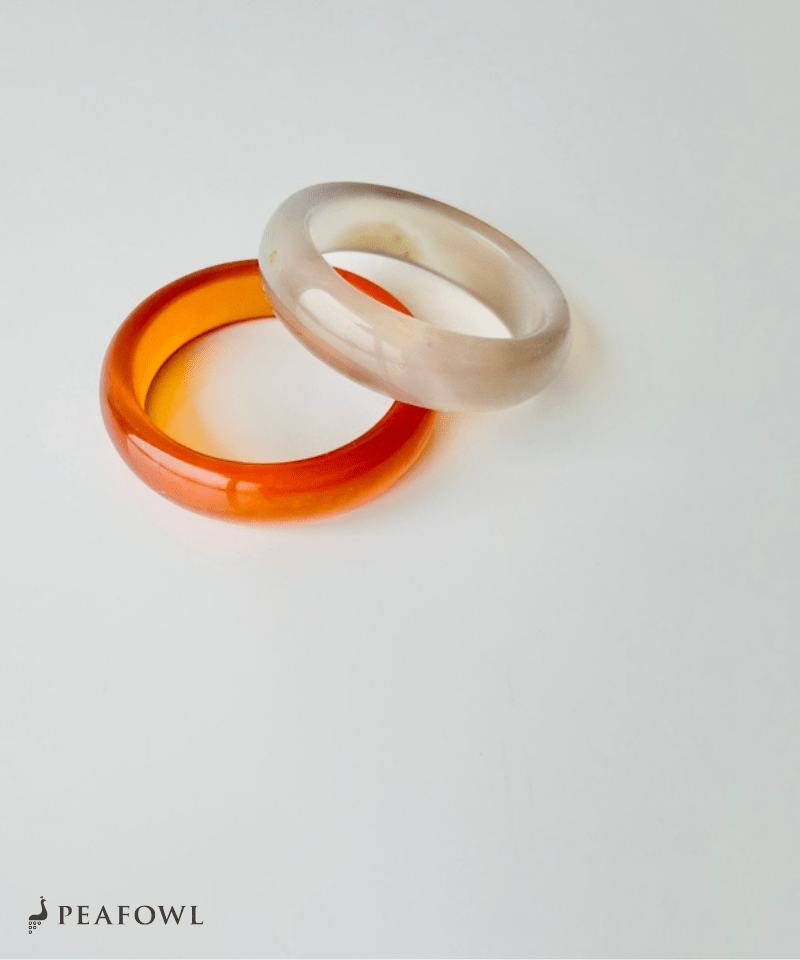 Smooth Color Stone Ring - peafowl