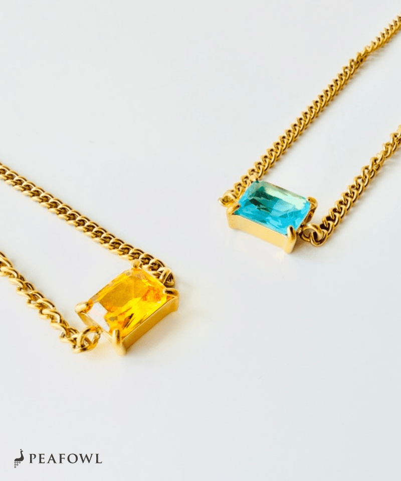 Square Zirconia Chain Bracelet - peafowl