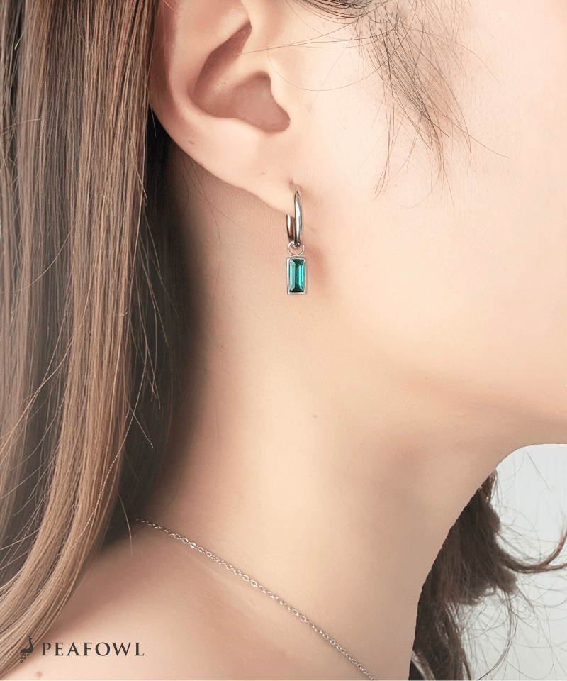 Stone Charm Pierce - peafowl