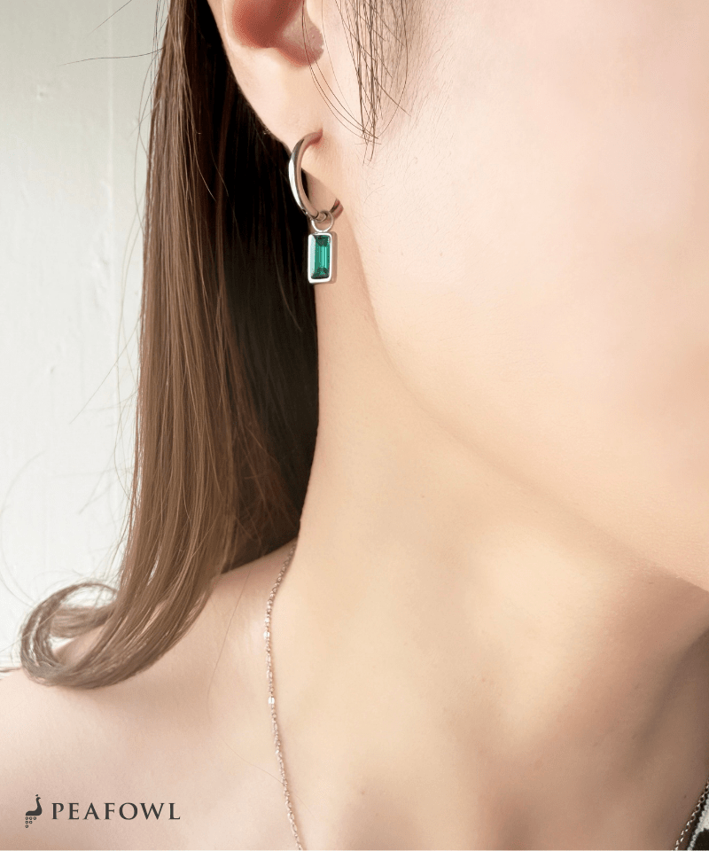Stone Charm Pierce - peafowl