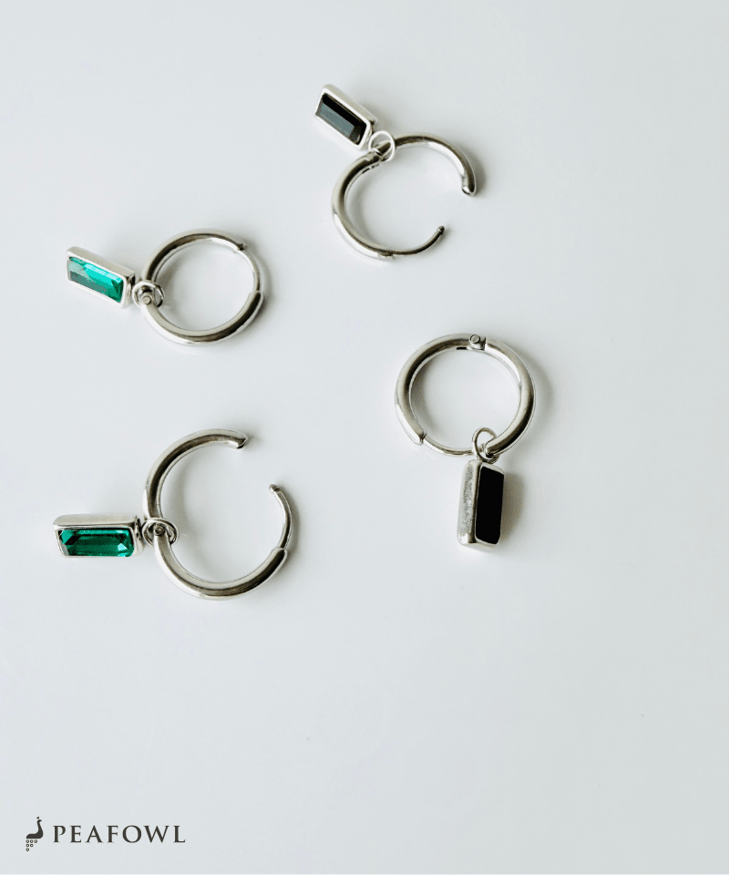 Stone Charm Pierce - peafowl