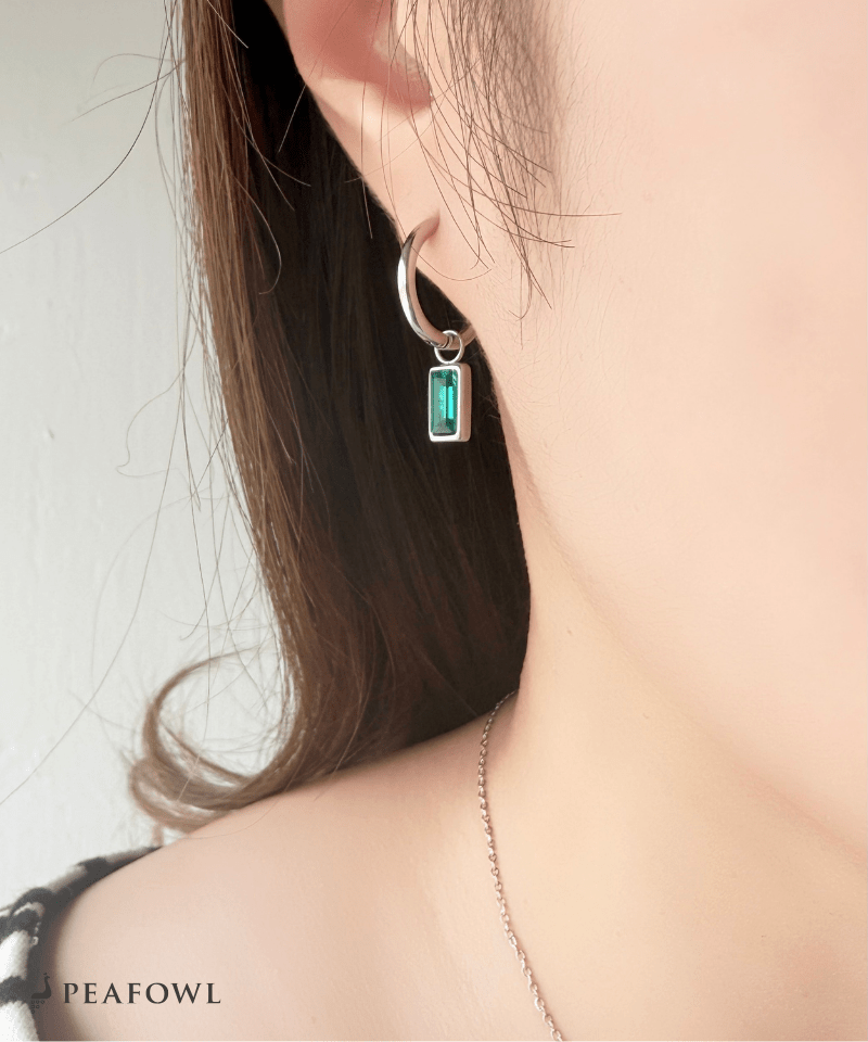 Stone Charm Pierce - peafowl