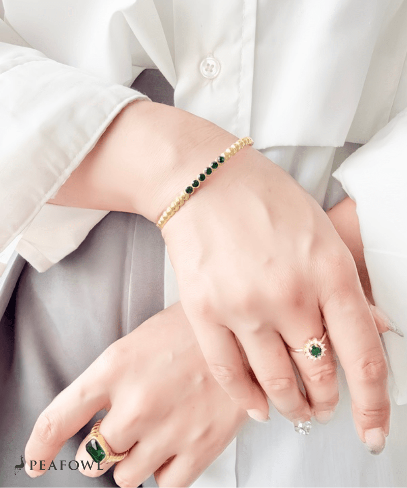 Stone Link Bangle - peafowl