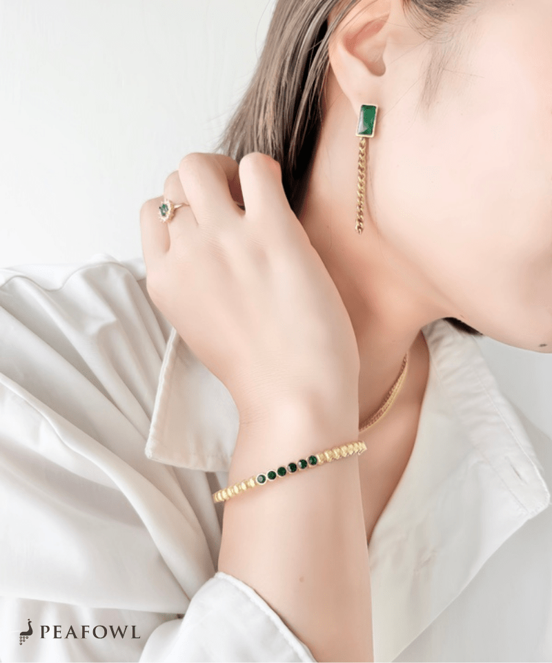 Stone Link Bangle - peafowl