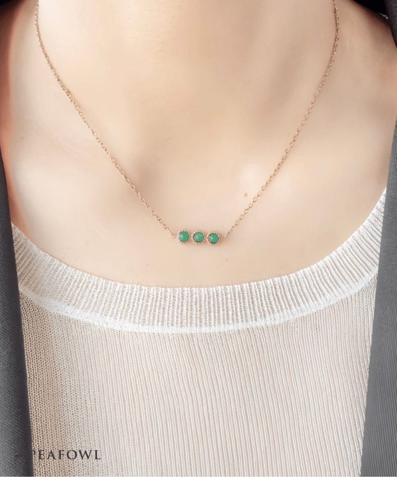 Trio Stone Necklace - peafowl