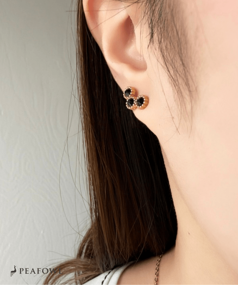 Triple Stone Pierce - peafowl