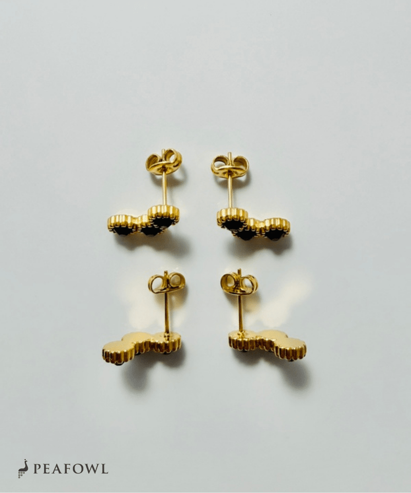 Triple Stone Pierce - peafowl