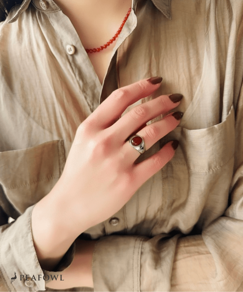 Urban Stone Ring - peafowl