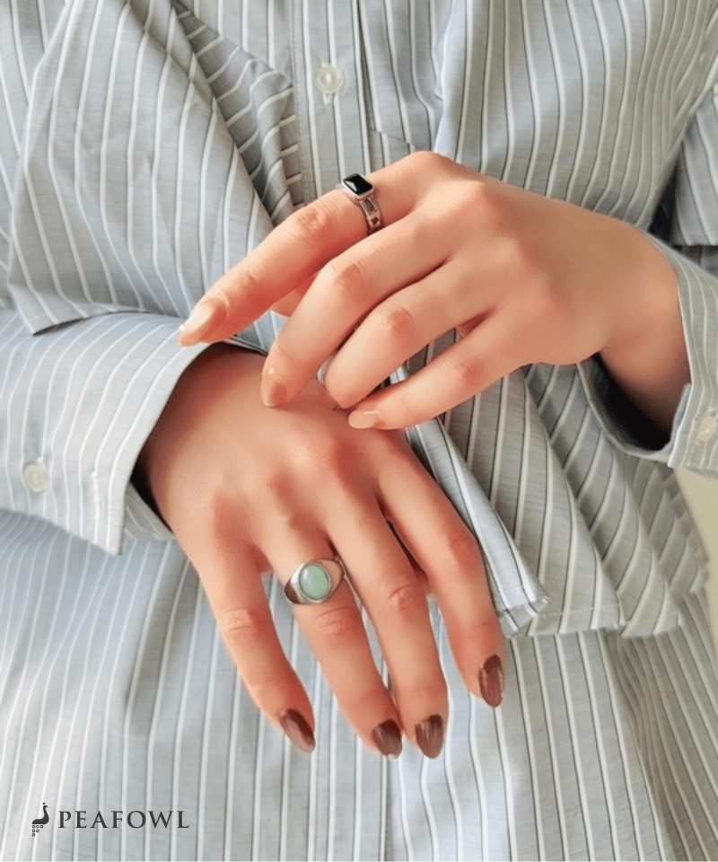 Urban Stone Ring - peafowl