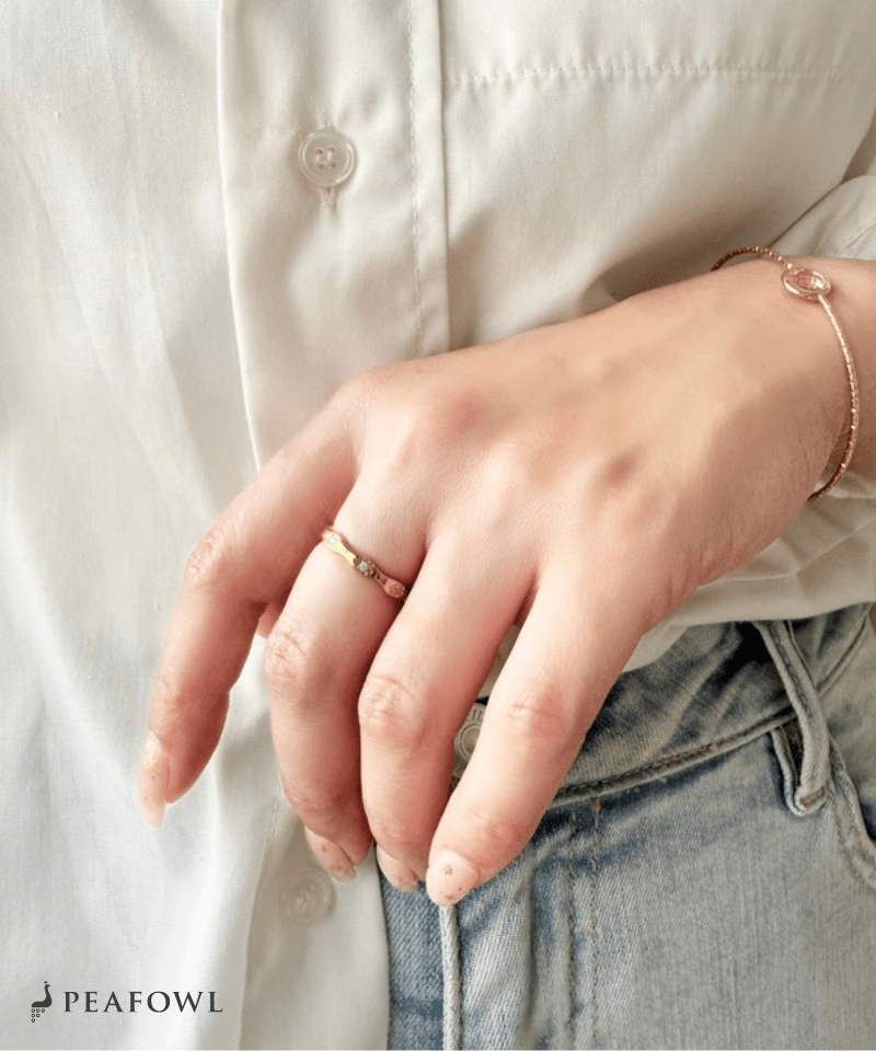 Wave Stone Ring - peafowl