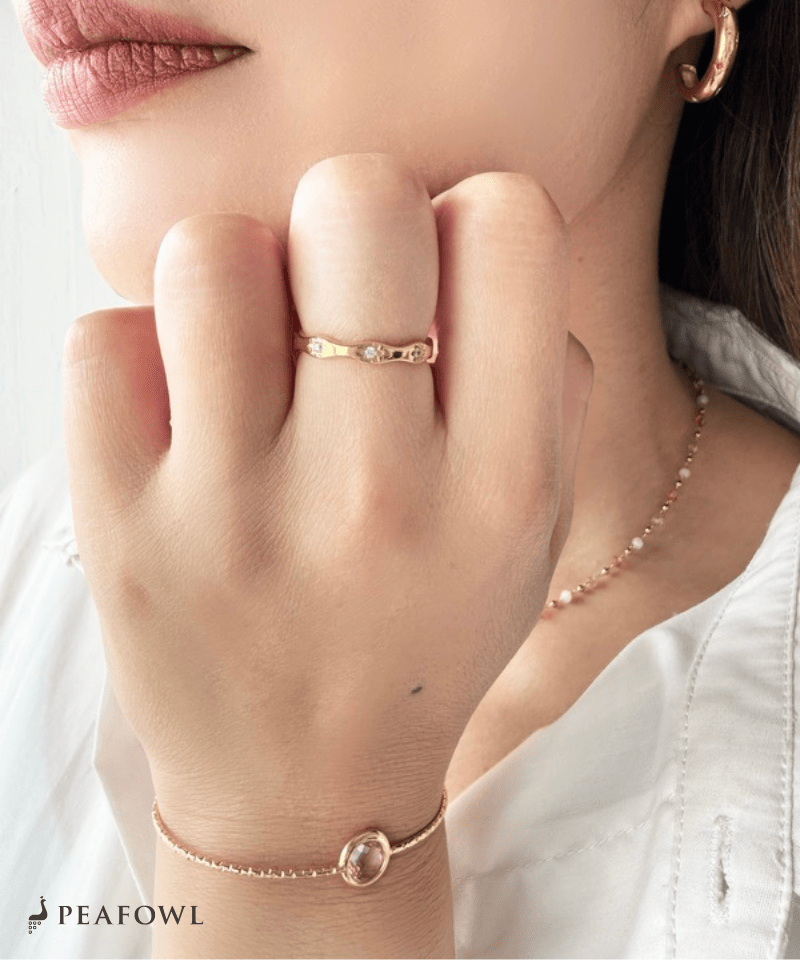 Wave Stone Ring - peafowl