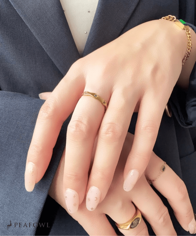 Wave Stone Ring - peafowl