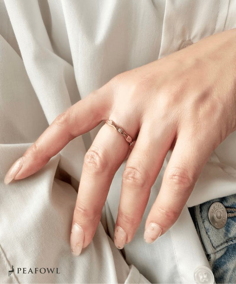 Wave Stone Ring - peafowl