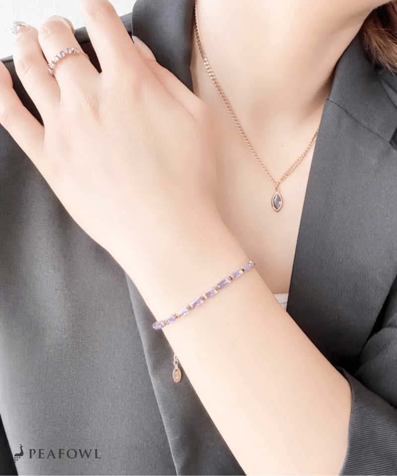 Zircon Cube Bracelet - peafowl
