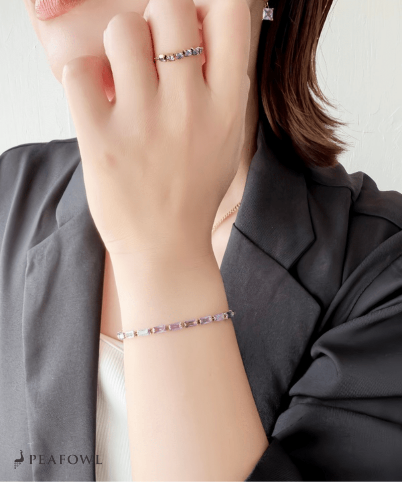 Zircon Cube Bracelet - peafowl