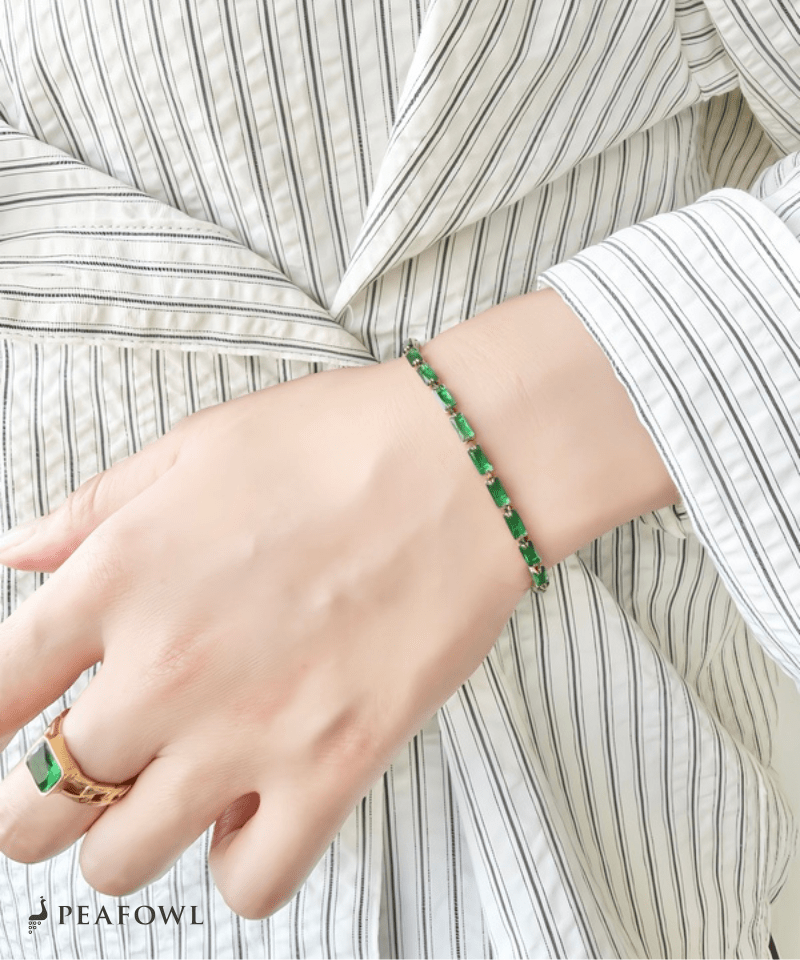 Zircon Cube Bracelet - peafowl