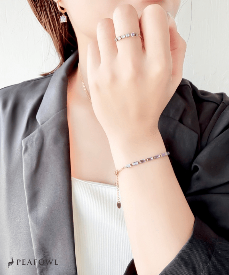 Zircon Cube Bracelet - peafowl