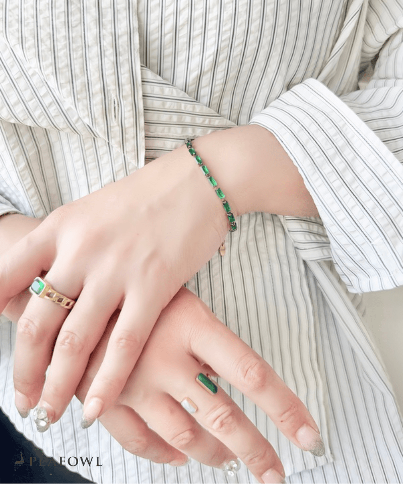 Zircon Cube Bracelet - peafowl