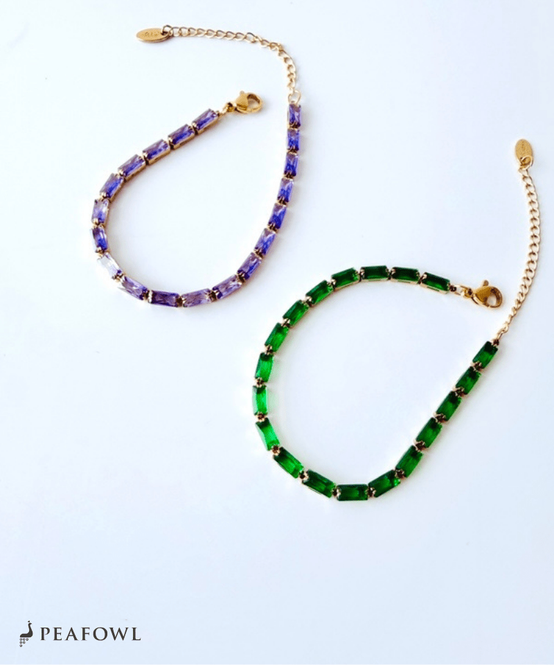 Zircon Cube Bracelet - peafowl