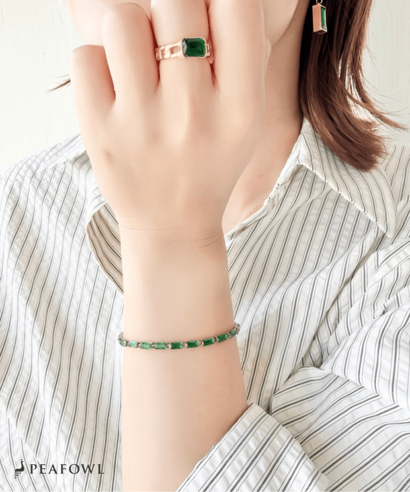 Zircon Cube Bracelet - peafowl