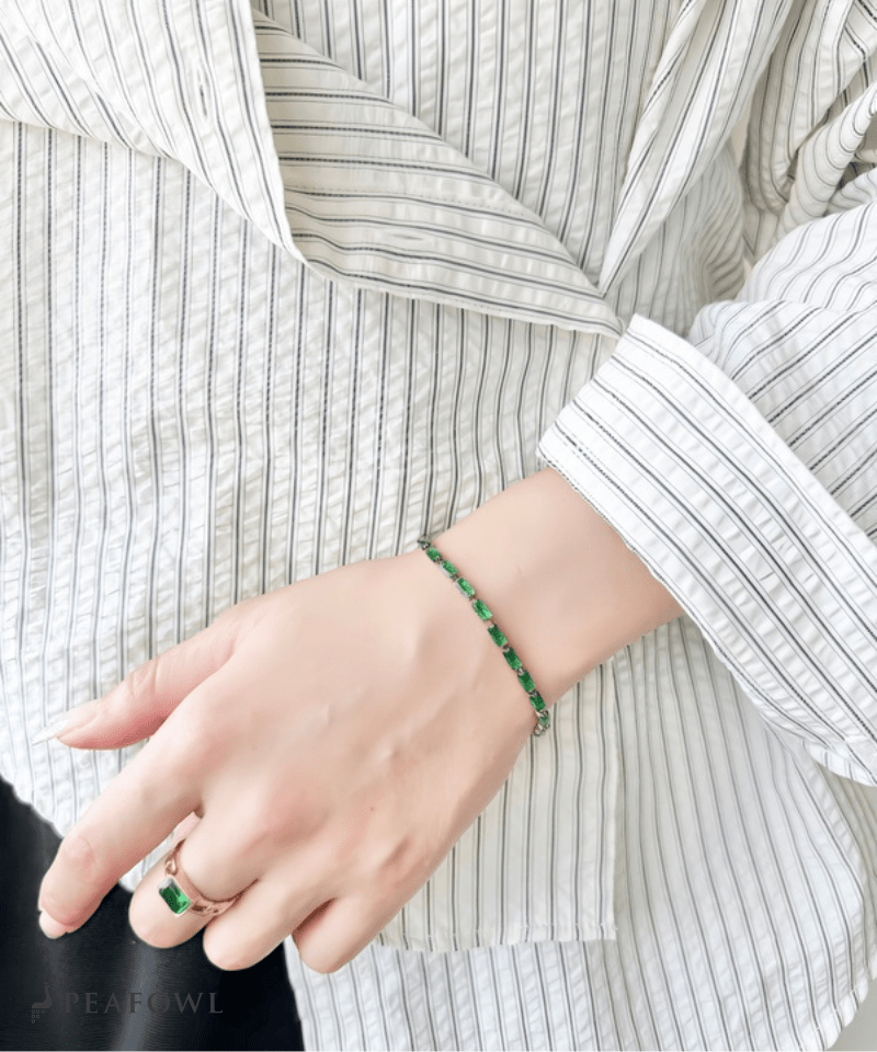 Zircon Cube Bracelet - peafowl